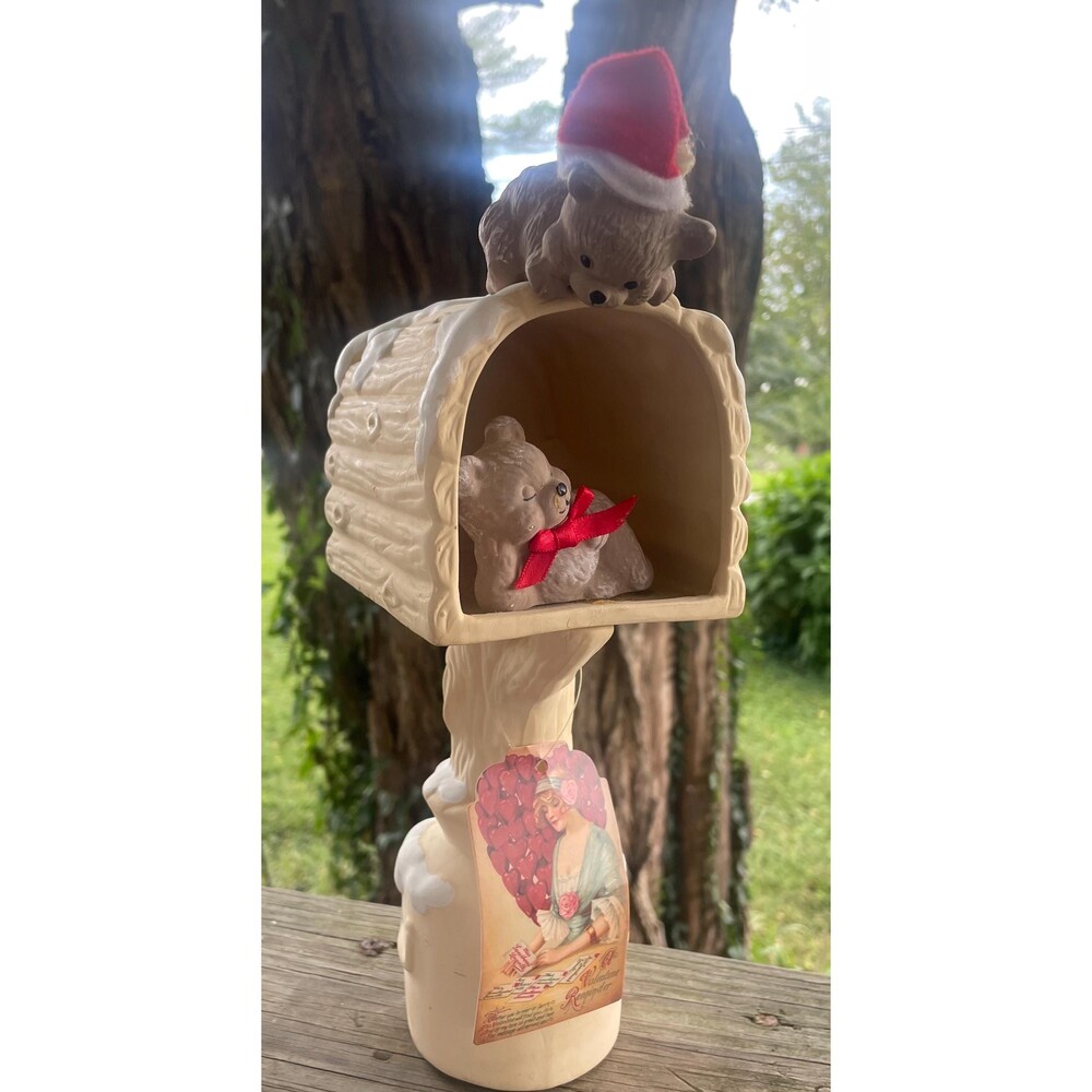 Vintage 1989 TMD Country Collection Christmas Mailbox Figurine
